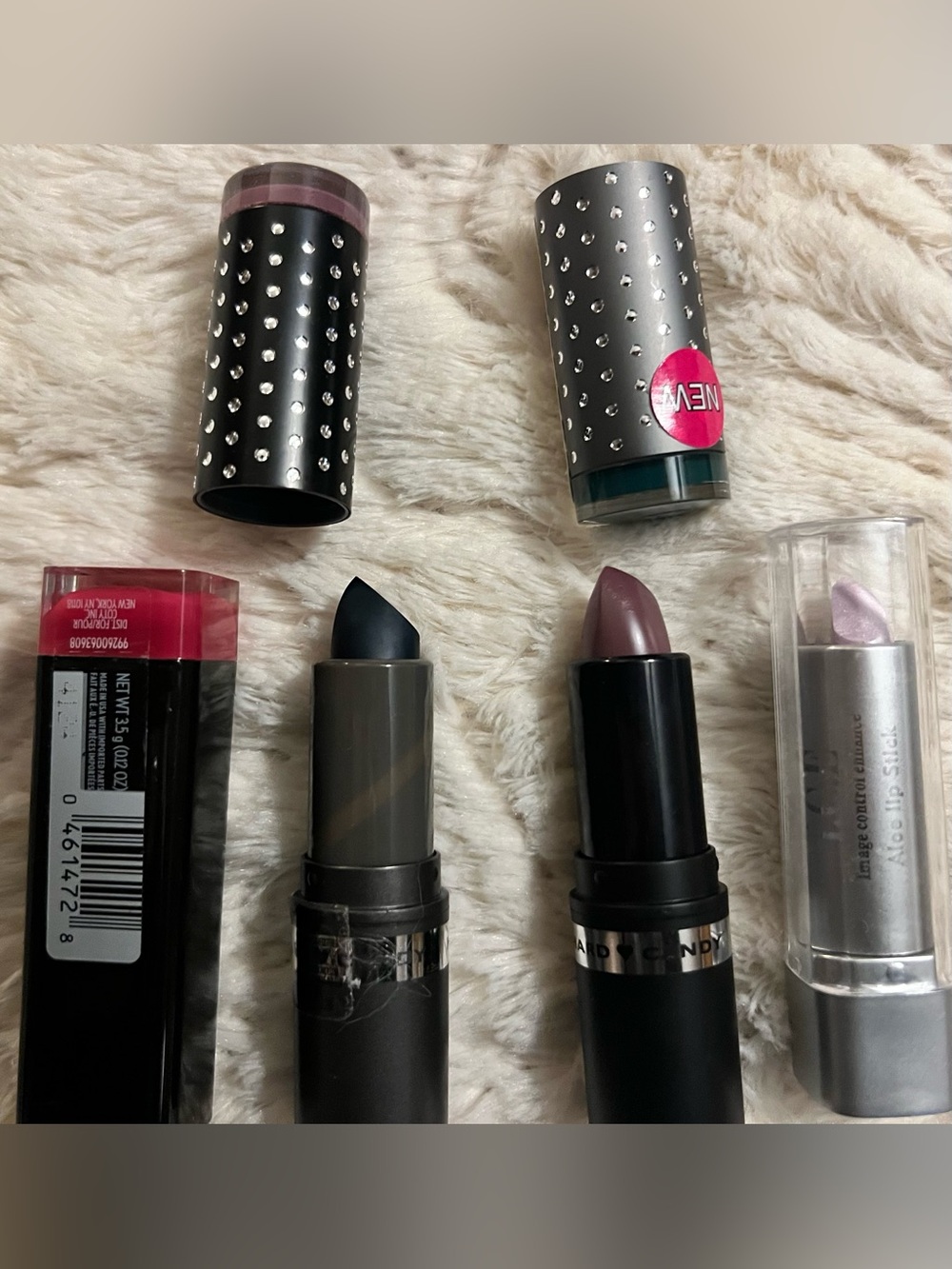 Unknown Brand Womens Lipstick Set in Black and Mauve with Sheer Lilac Highlight